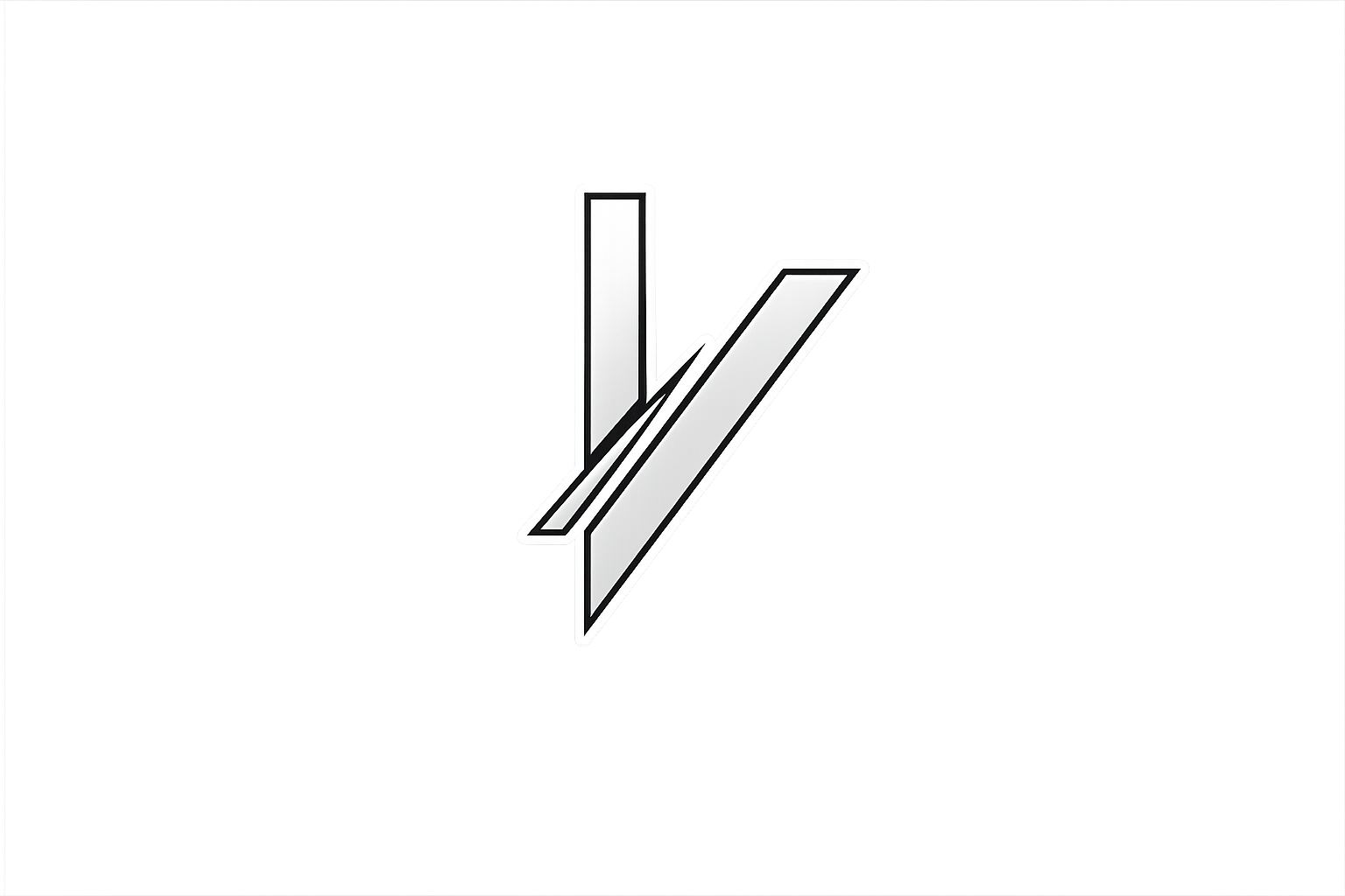 Minimalist IdeaVanta logo with abstract intersecting lines forming a distinctive symbol