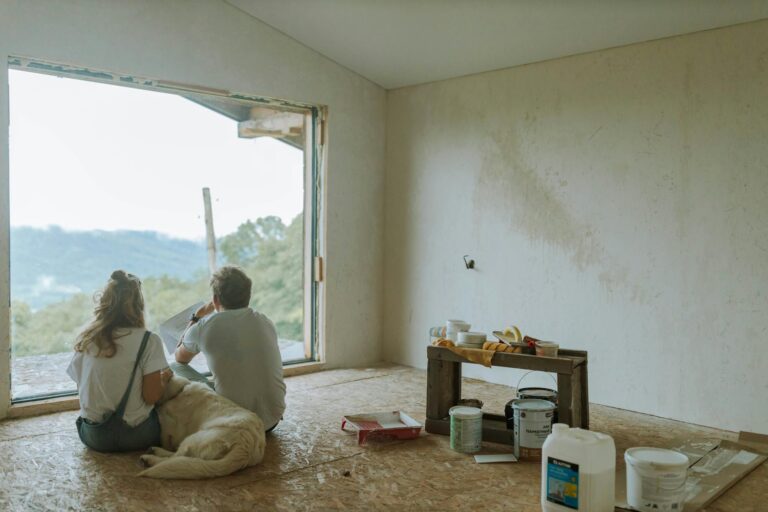 Family reviewing a home renovation checklist