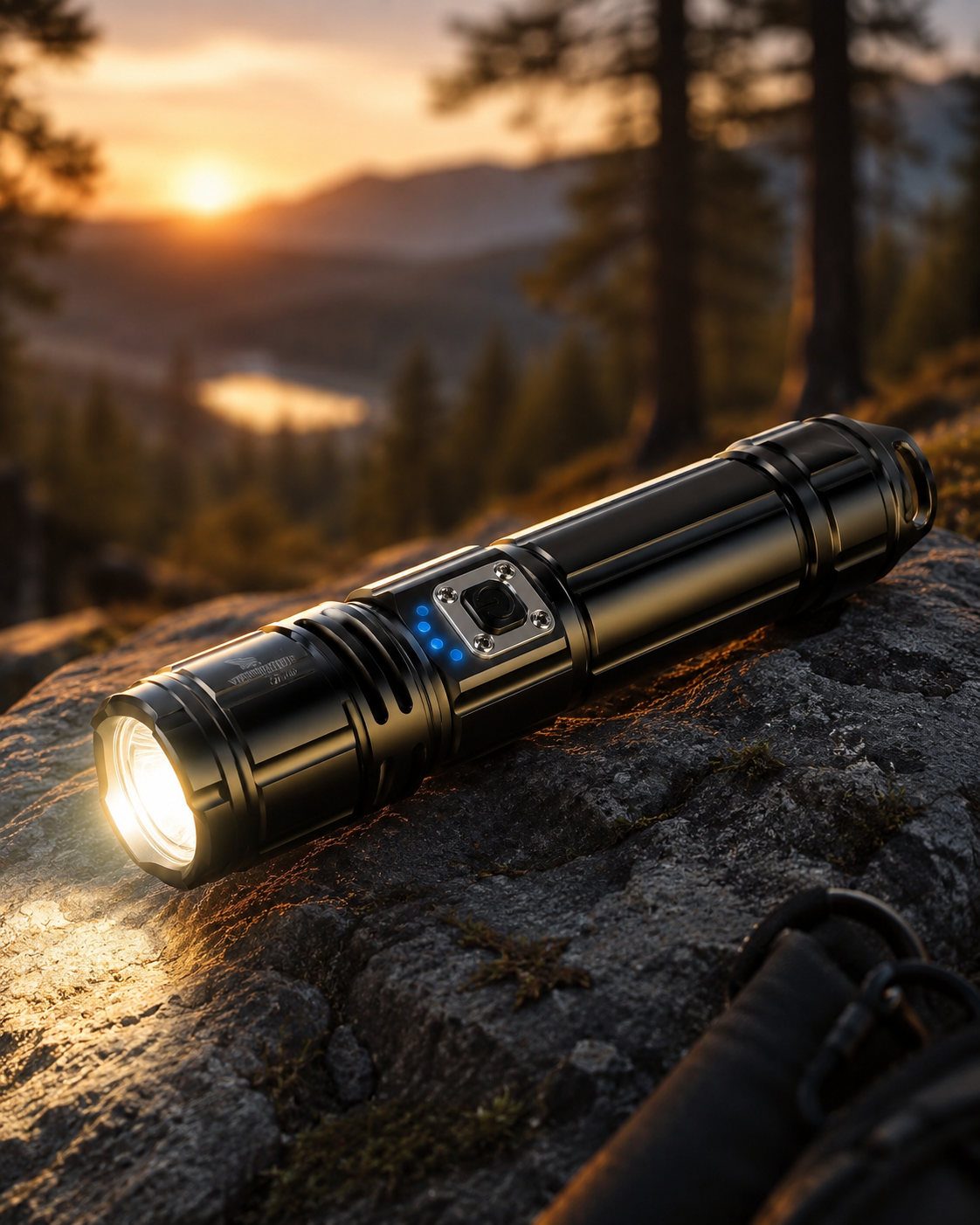 Rechargeable tactical flashlight for camping and hiking
